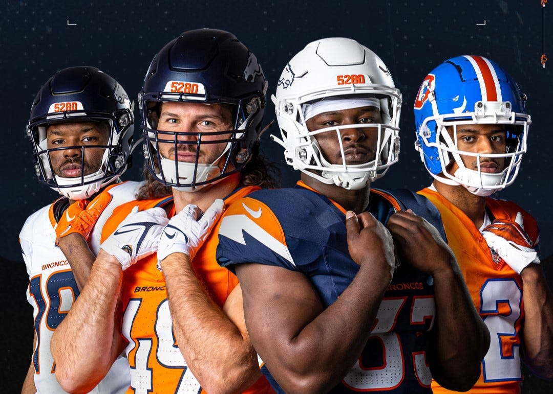 Broncos can wear alternate or throwback uniforms 3 times this season
