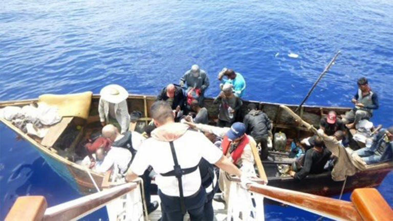 The Cubans were taken aboard, fed and examined by medical personnel. It wasn't immediately clear where they are now. Fox News