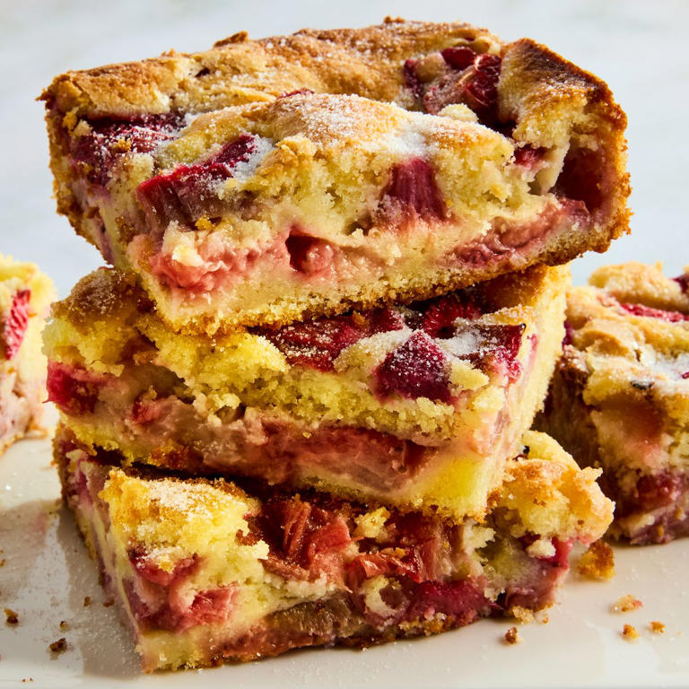 Strawberry-Rhubarb Breakfast Cake Will Make Everyone Spring Out Of Bed