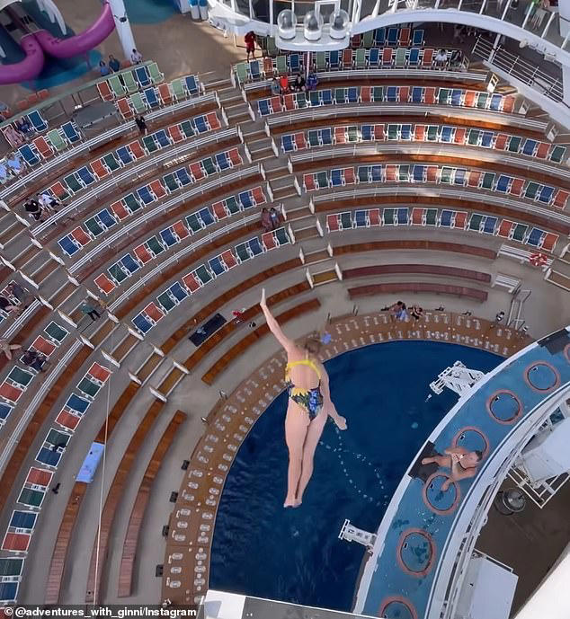 Death-defying high dive on Royal Caribbean cruise ship shocks internet