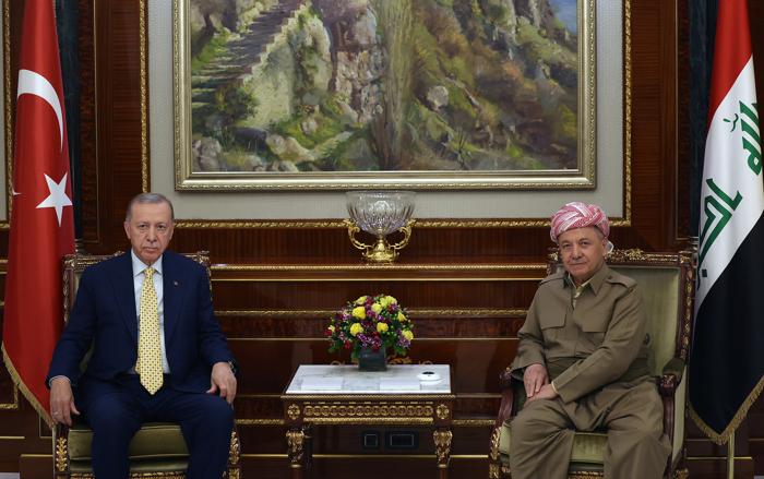 başkan erdoğan, mesut barzani'yi kabul etti