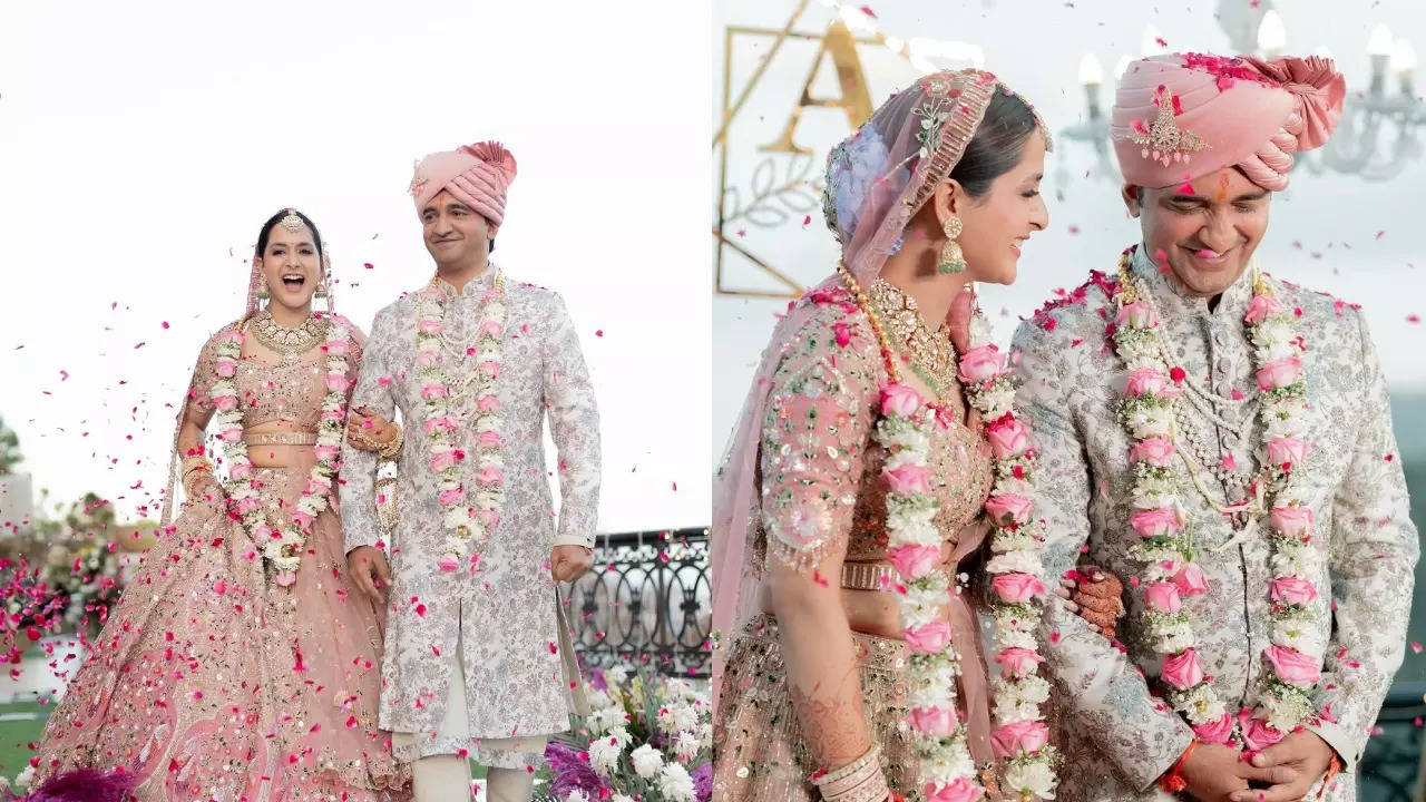 arushi sharma and vaibhav vishant finally share glimpses from their surreal wedding ceremony: 'we whispered promises in each other’s tender embrace'