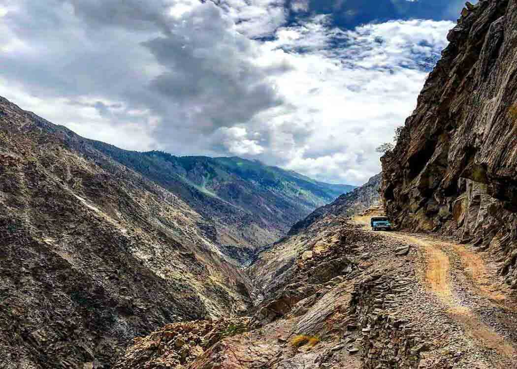 <p>While the Fairy Meadows Road in the Gilgit-Baltistan region may be shorter than most of the roads on this list, the drive is one of the most harrowing. Similar to other dangerous roads in the world, this 16.2-km highway has no guardrails or barriers.</p><p>The route is unpaved and unmaintained. To make things worse, the road is only as wide as a Jeep Wrangler and gets so narrow in the end that you’ll have to continue by walking or riding a bike. The road rapidly gains a 2.4-km elevation within a short distance, meaning you’ll have to drive over several steep sections without any grip from the tires.</p>
