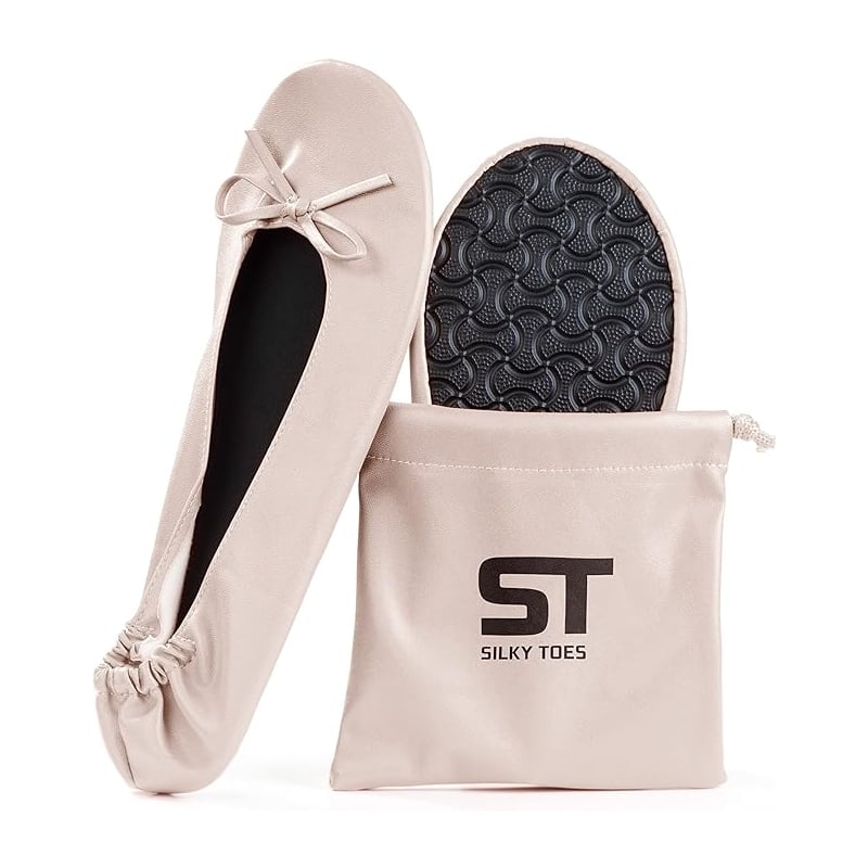 <p><a href="https://www.amazon.com/Womens-Foldable-Travel-Slippers-Carrying/dp/B08L6YVPZQ">BUY NOW</a></p><p>$17</p><p><a href="https://www.amazon.com/Womens-Foldable-Travel-Slippers-Carrying/dp/B08L6YVPZQ" class="ga-track"><strong>Women's Foldable Portable Travel Ballet Flat Roll Up Slipper Shoes</strong></a> ($17) </p><p>These roll-up ballet flats are sheer genius, with thousands of five-star ratings from shoppers lauding their comfort and convenience. They don't take up much space in your luggage, nor are they harsh on your bank account. Plus, they come in over 30 different colors.</p>