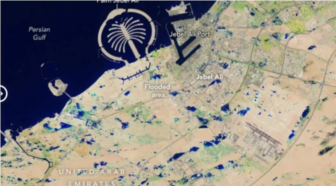 ντουμπάι, πλημμύρες: οι συγκλονιστικές εικόνες δορυφόρου που κατέγραψε το πριν και το μετά