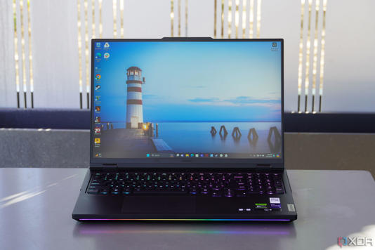 The Lenovo Legion Pro 7i on a table.