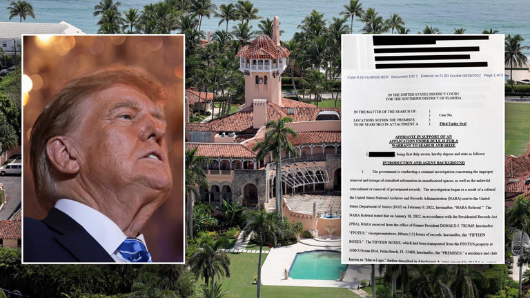 Former President Donald Trump's Mar-a-Lago resort in Florida was searched by the FBI in 2022.