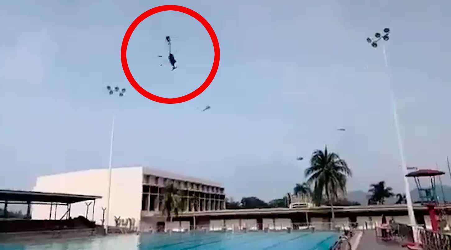 video: två helikoptrar från malaysias kungliga flotta kolliderar i luften