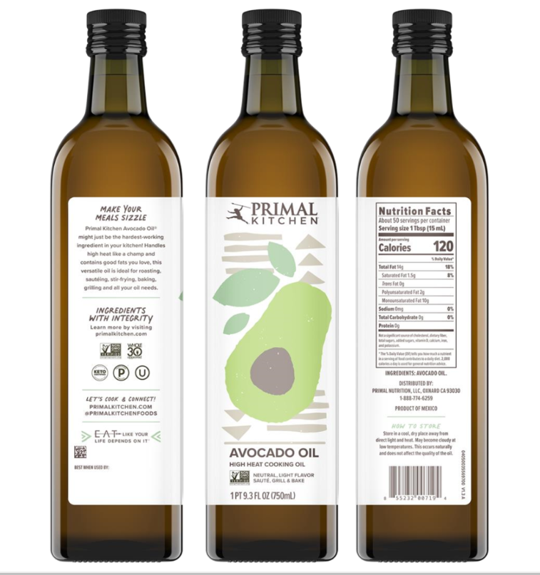avocado oil recall: thousands of primal kitchen cases recalled because bottles could break