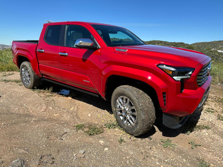 The 2024 Toyota Tacoma midsize pickup offers a hybrid drivetrain that increases power and fuel efficiency.