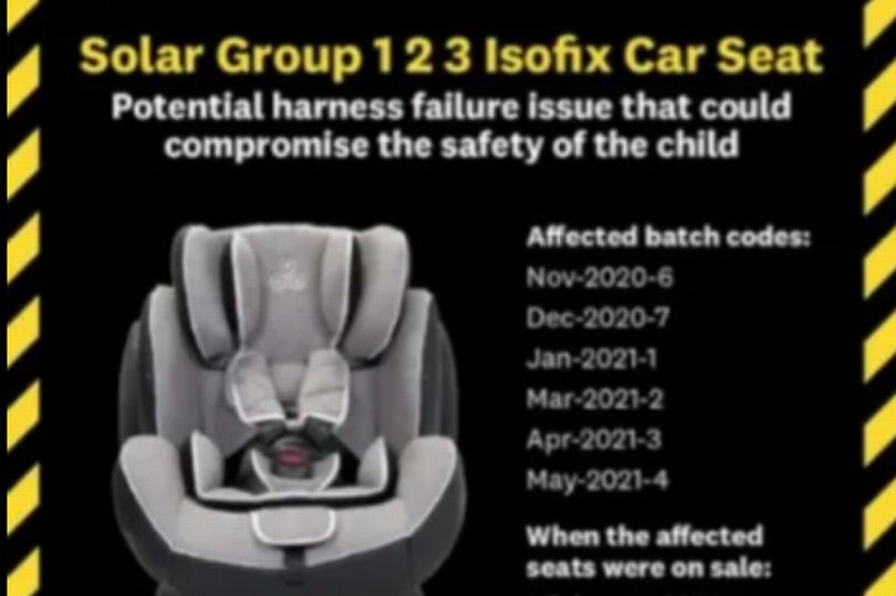 urgent recall for popular baby car seat over safety fears for kids