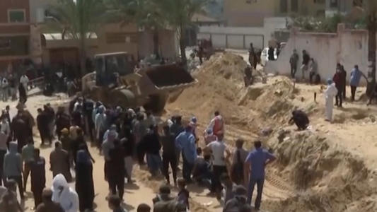 Over 200 bodies found in Gaza mass graves at hospital sites, Palestinian officials say<br><br>