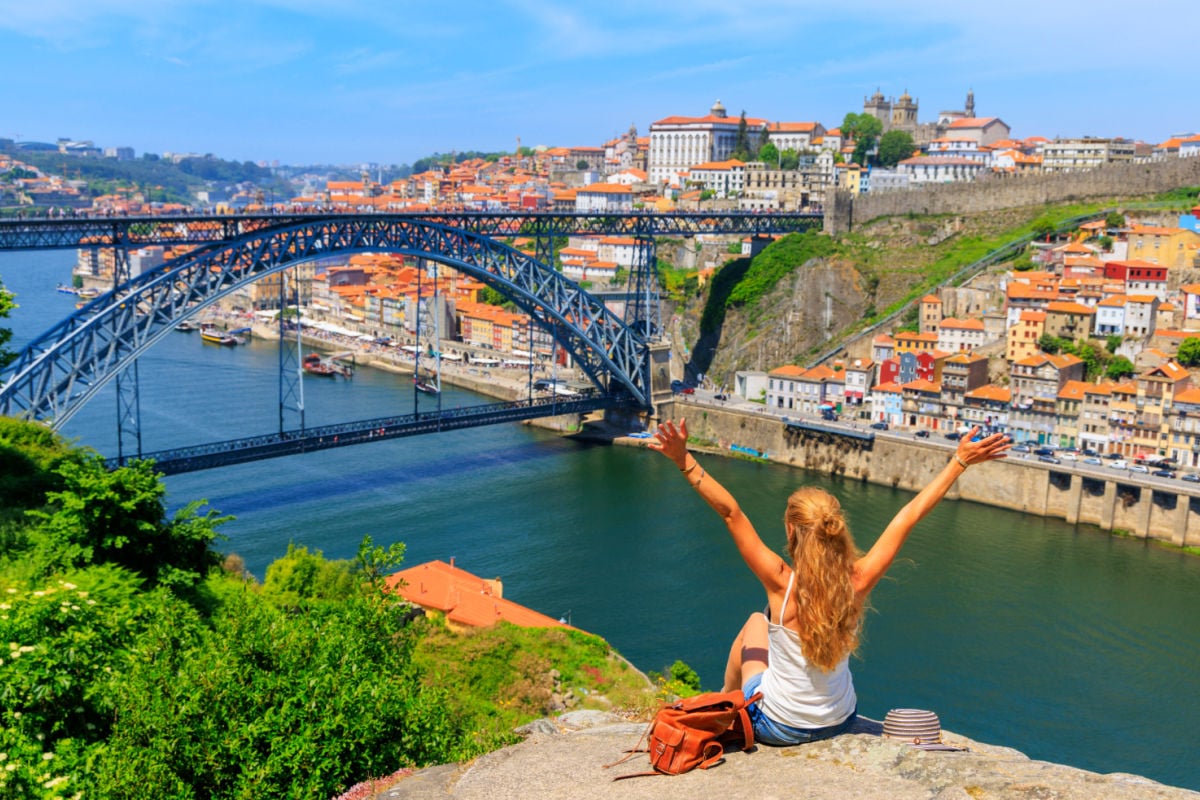Woman overlooking Porto