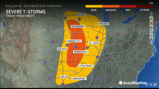 Several rounds of dangerous severe weather to roar across central US<br><br>