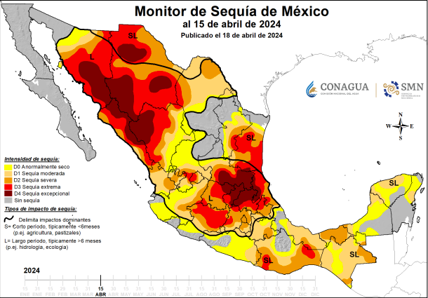mapa de la sequía en méxico 2024: más de 50% de los municipios no tienen agua