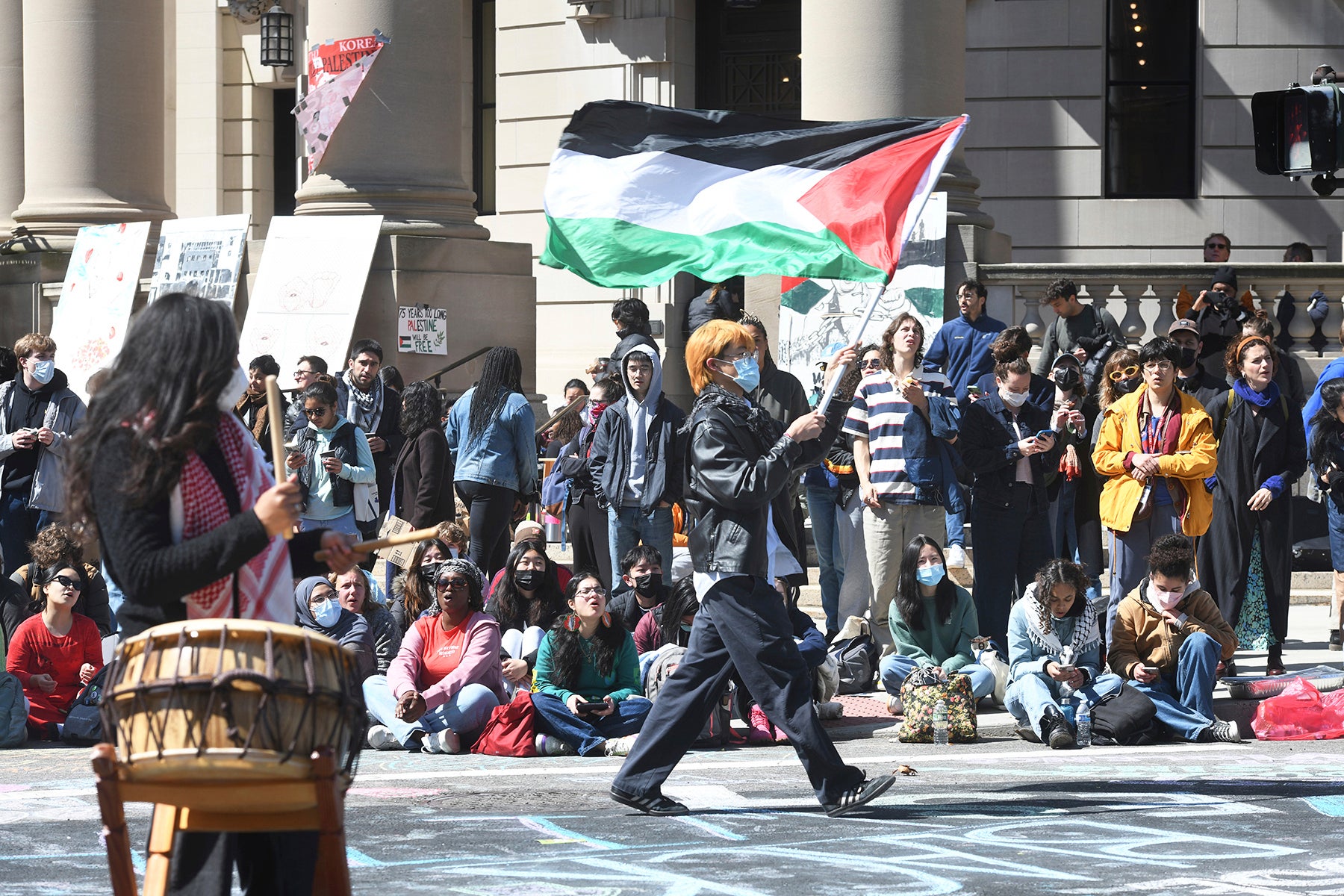 columbia extends negotiations with pro-palestine protesters as mike johnson visits campus: live