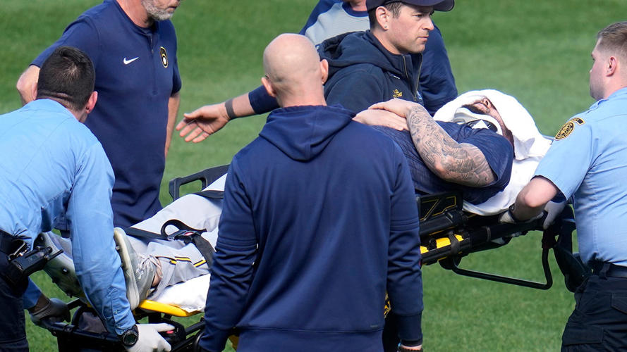 Brewers pitcher Jakob Junis hospitalized after being struck in the neck with a ball during batting practice