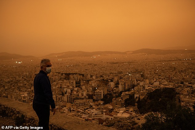 athens looks more like mars after sahara desert dust turns sky orange