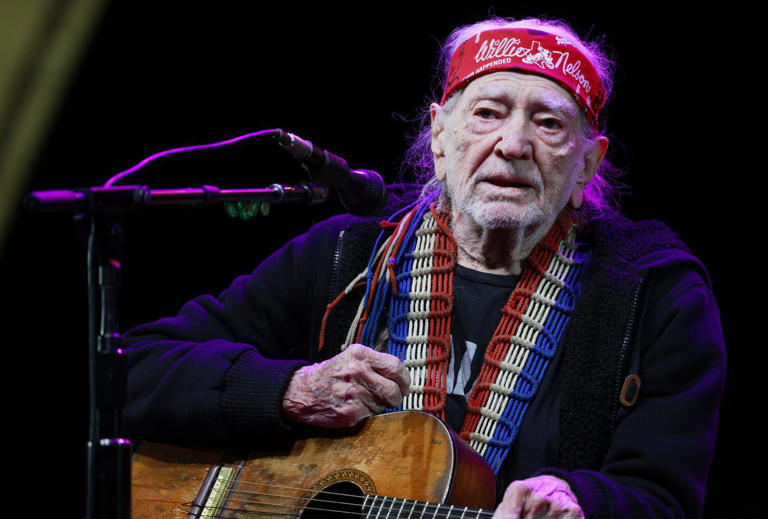 ONE TIME USE ONLY FOR THIS PHOTO - FOR 4/22 REVIEW ONLY - Willie Nelson performs at The Rady Shell at Jacobs Park on Monday, April 22, 2024.