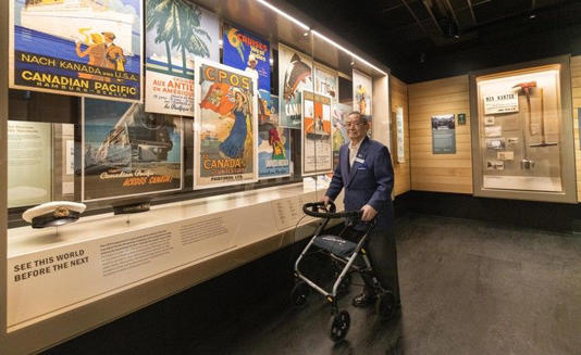  Dr. Wallace Chung with some of his Canadian Pacific collection inside the Chung/Lind Gallery at the Irving K Barber Centre UBC in Vancouver, BC, April 19, 2024.