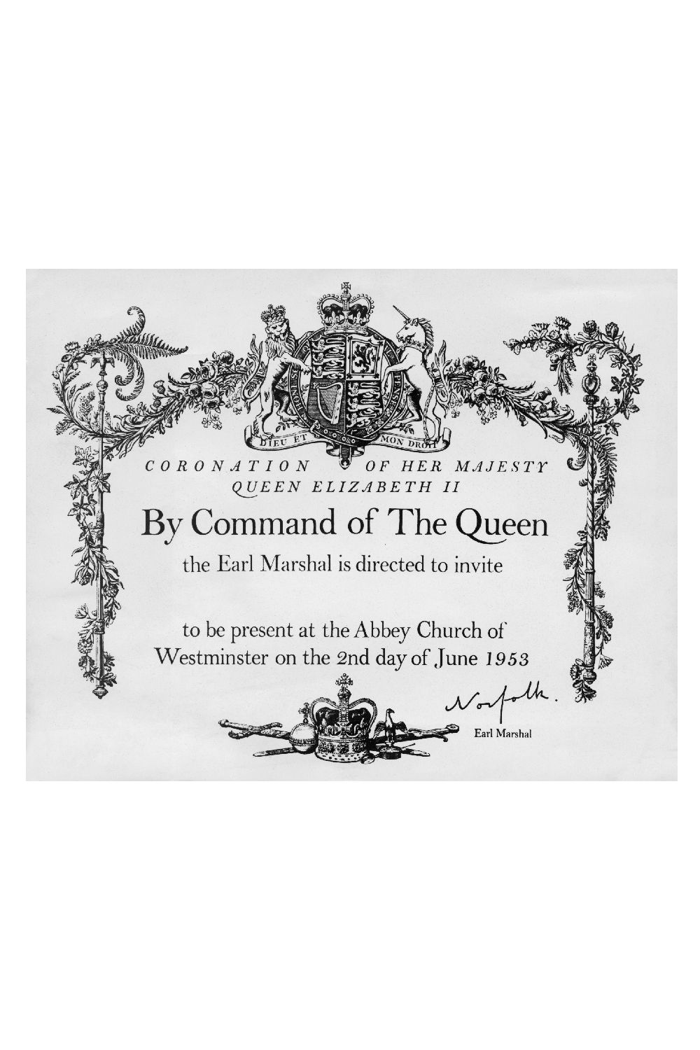 <p>                     As a sweet touch, Prince Charles received a special hand-painted children's invitation to his mother's coronation. We don't have a copy of this invitation, but we managed to unearth an original Coronation Day invitation from 1953.                    </p>