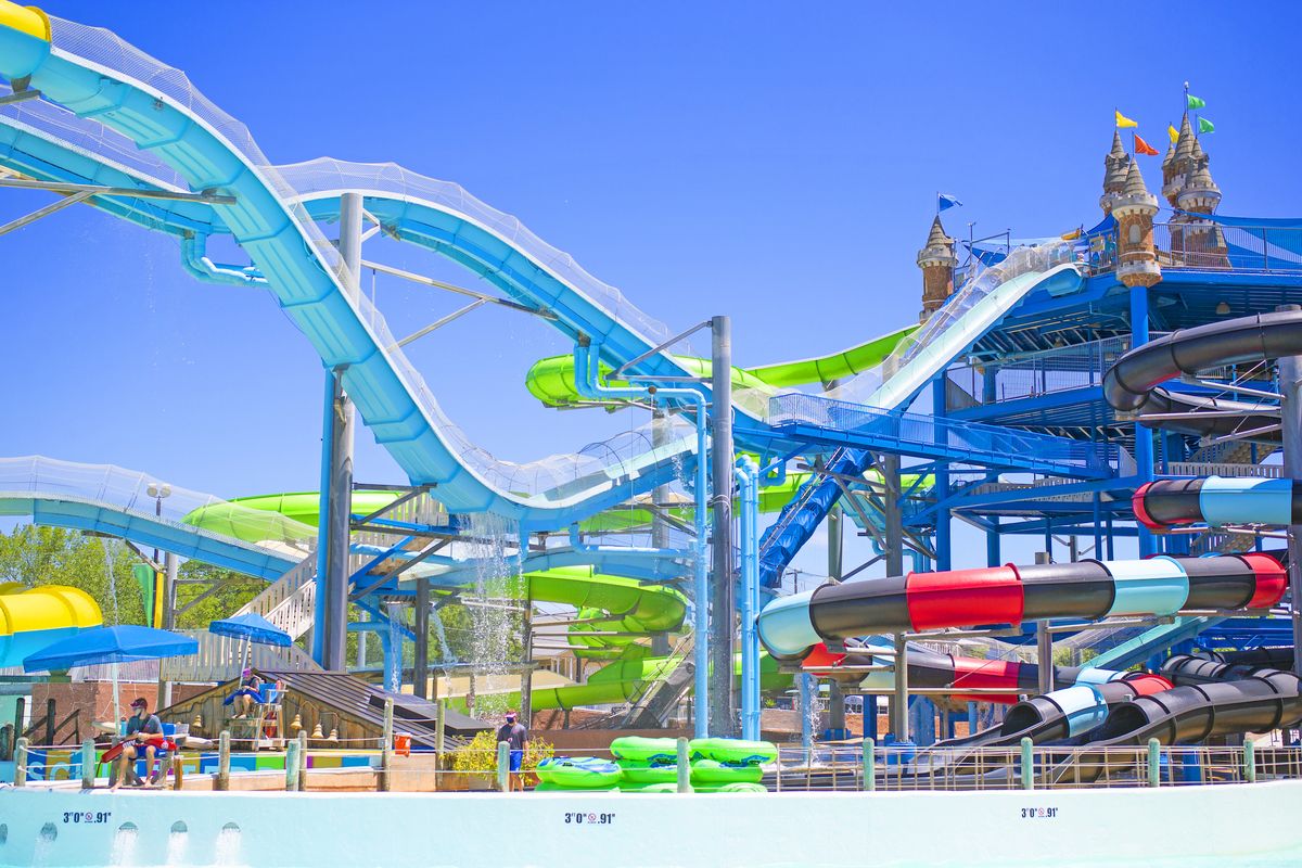 <p>Claiming the title of “World’s Best Waterpark,” the <a href="https://www.schlitterbahn.com/new-braunfels">Schlitterbahn</a> park in New Braunfels, Texas, packs more than 51 attractions into 70 acres. The name nods to the area’s German heritage, with dedicated sections housing slides, coasters, rivers and pools interspersed through natural landscaping.</p>