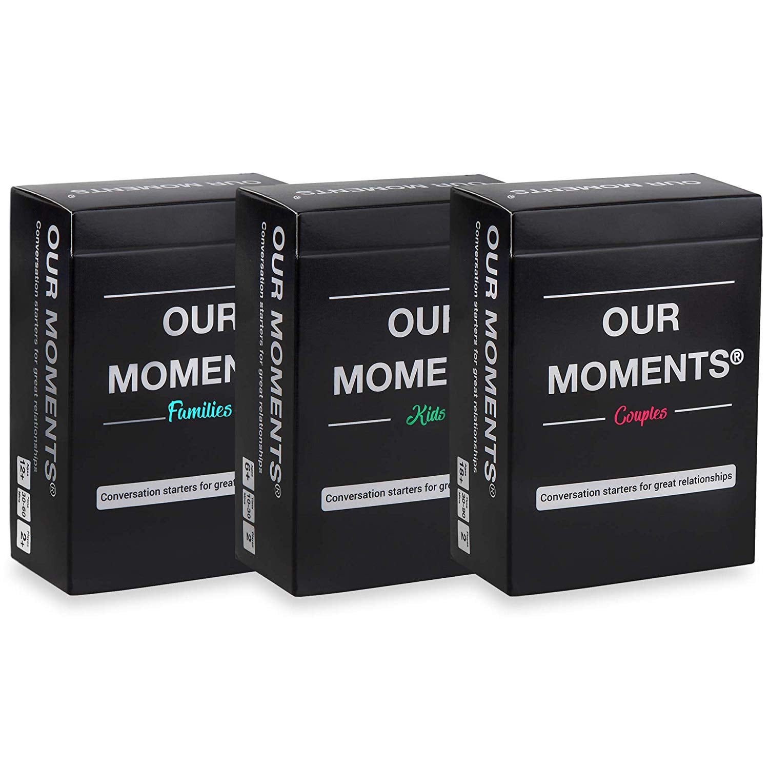 <p><a href="https://www.amazon.com/Our-Moments-Couples-Conversation-Relationships/dp/B07PG2ZLBR/">BUY NOW</a></p><p>$50</p><p><a href="https://www.amazon.com/Our-Moments-Couples-Conversation-Relationships/dp/B07PG2ZLBR/" class="ga-track"><strong>Our Moments Road Trip Bundle</strong></a> ($50)</p> <p>If you and your passenger need a little something to pass the time, try a card game. This particular conversation game includes over 300 thought-provoking questions, with dedicated packs for couples, families, or kids.</p>