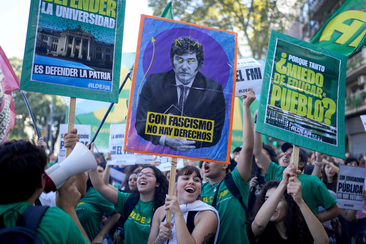 Argentina’s Students Take To Streets In Protest Against Javier Milei’s ...