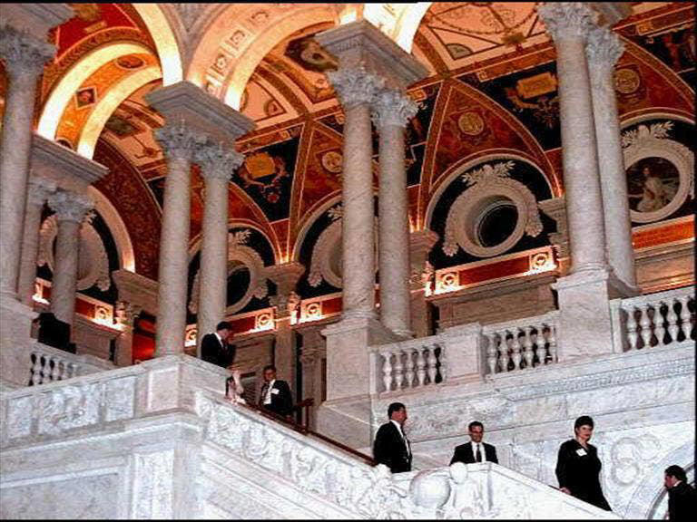 An interior shot of one of the buildings of the Library of Congress today in Washington, D.C. On Jan. 26, 1802, President Thomas Jefferson approved the first legislation that defined the role and functions of the new institution. AP Images