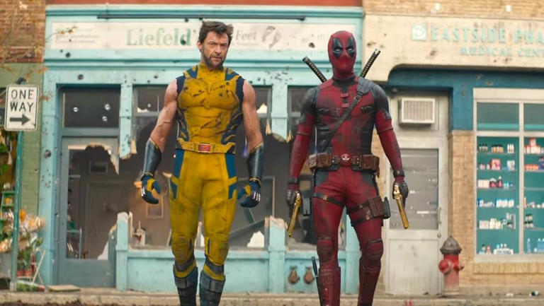 Hugh Jackman and Ryan Reynolds in Deadpool & Wolverine (2024)