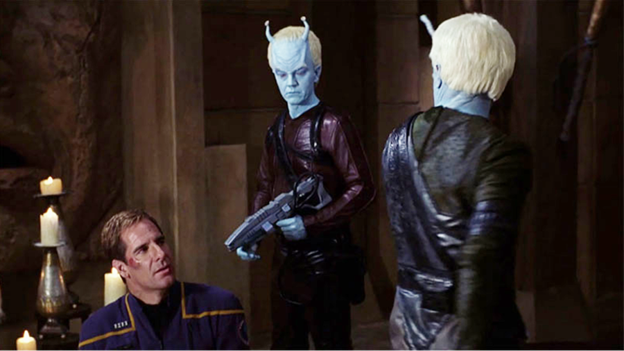 <p>To help you understand why it would have been so bad if Enterprise replaced the Andorians with the Gorn in this episode, we need to revisit what “The Andorian Incident” was all about. The ep (which was directed by Star Trek: Voyager legend Roxann Dawson) featured the Enterprise crew visiting a Vulcan monastery, but Andorians led by Commander Shran quickly captured an away team. The Andorians are suspicious that the Vulcans are using this monastery to spy on their interstellar neighbor, and in an incredible plot twist, it turns out the Vulcans really are spying on the Andorians with a high-tech sensor array.</p>