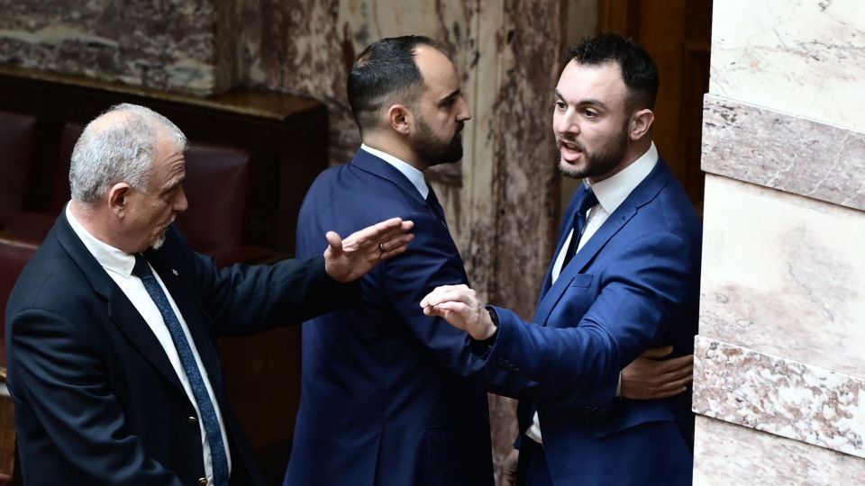 καρέ - καρέ η επίθεση πρώην βουλευτή των σπαρτιατών με γροθιές σε βουλευτή της ελληνικής λύσης