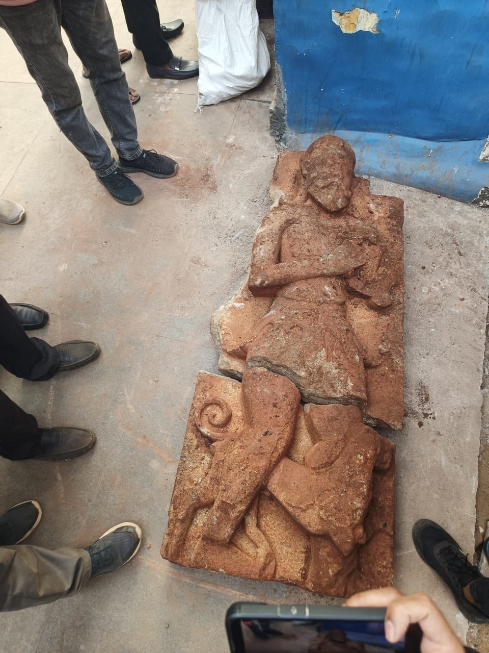 android, in goa’s capital, a historical artefact is discovered inside a dug-up pavement
