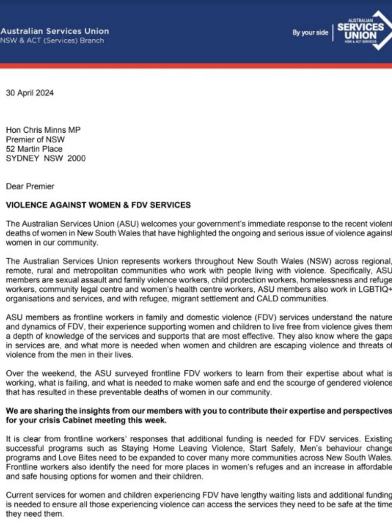 dv failures exposed in letter to premier