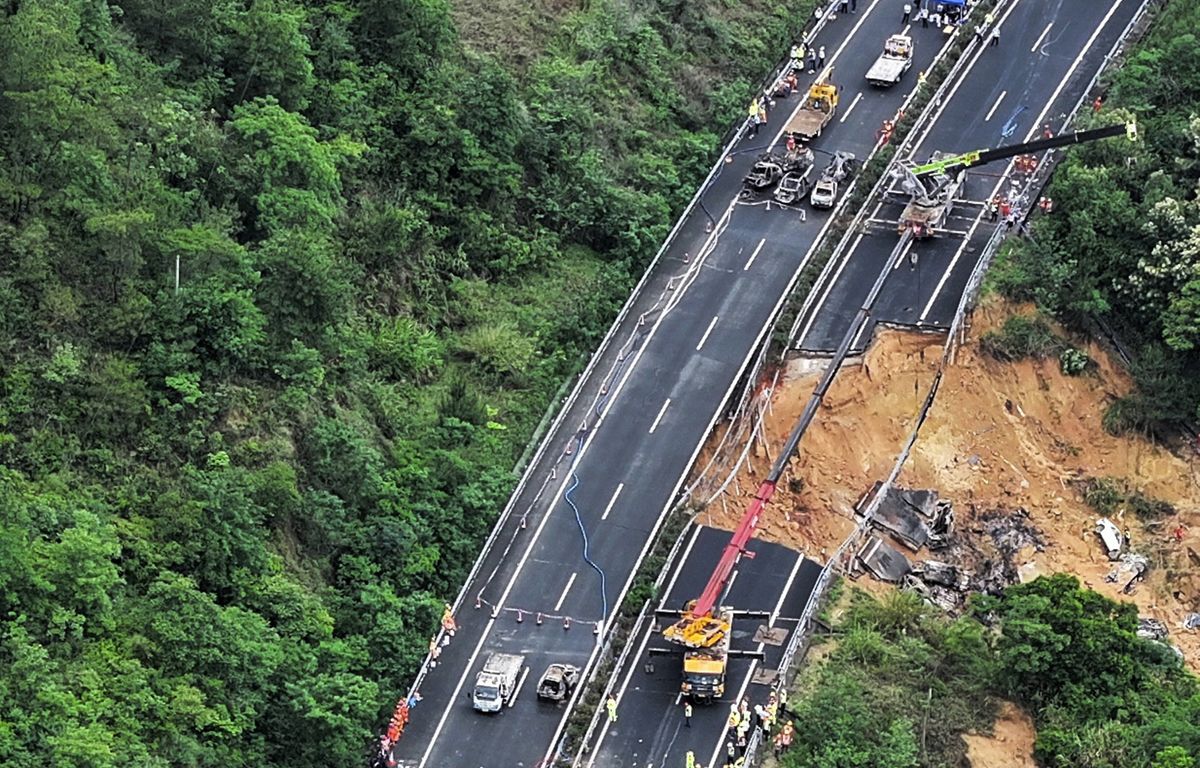 chine : le bilan de l’effondrement d’une autoroute monte à 36 morts