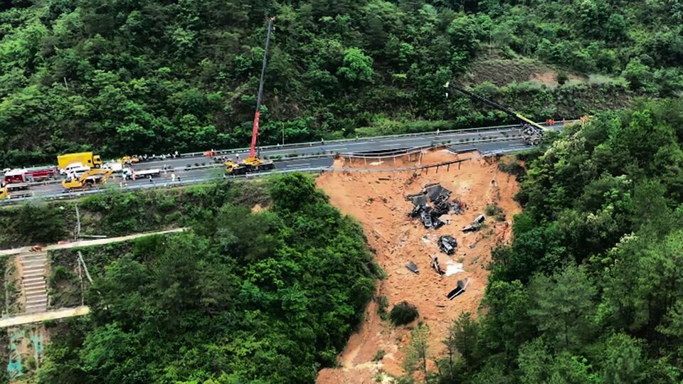 china highway collapse: at least 48 killed, search operation continues in meizhou