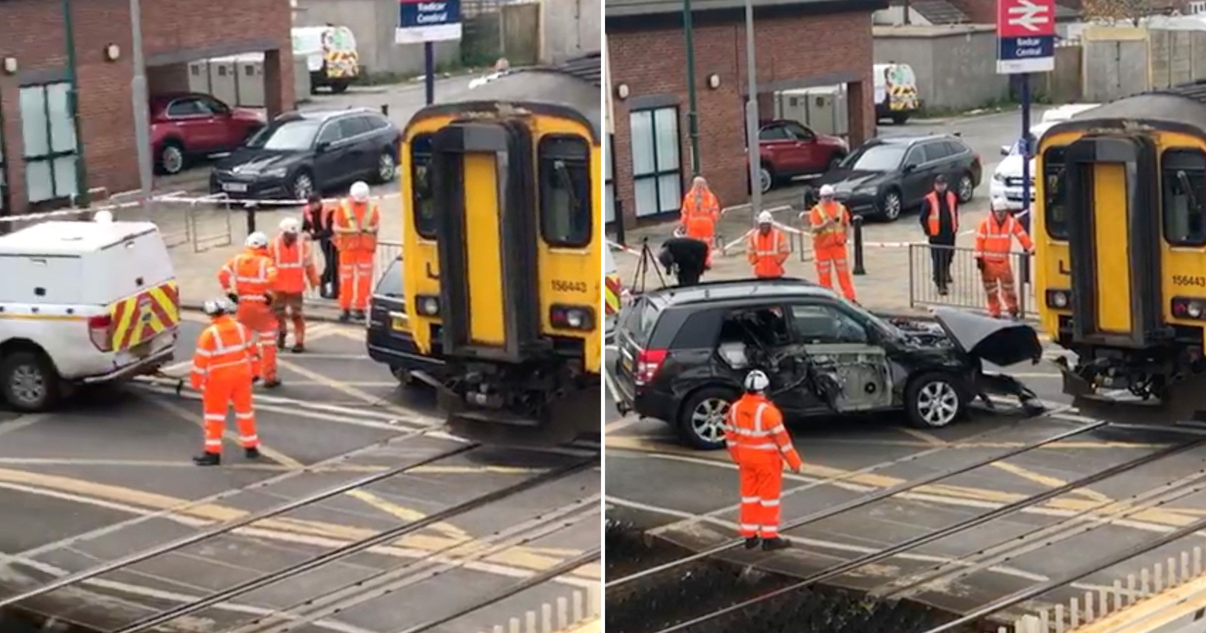 Driver Has Lucky Escape After Train Smashes Into Car At Level Crossing