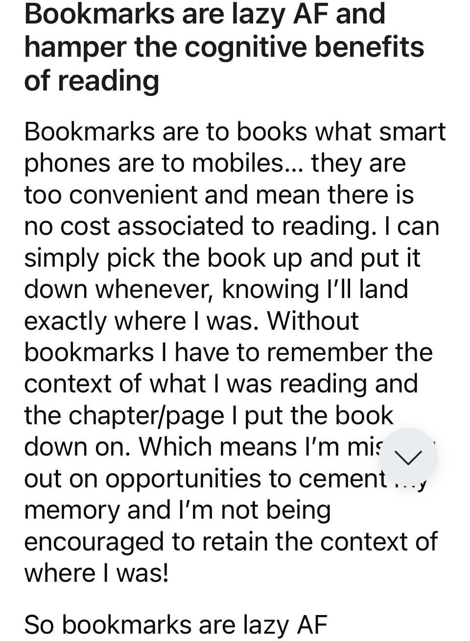 Down with bookmarks