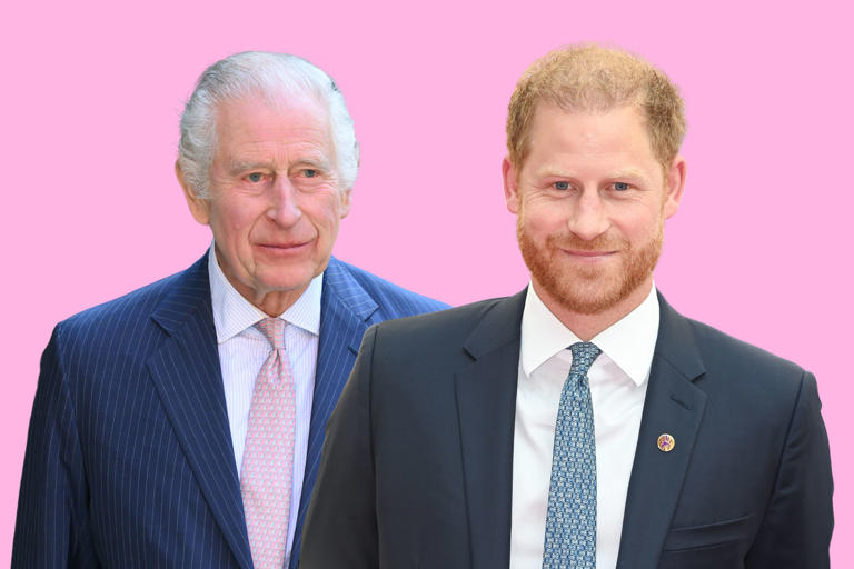 King Charles III and Prince Harry are seen in a composite image. Harry is visiting Britain to mark the 10th anniversary of the Invictus Games.