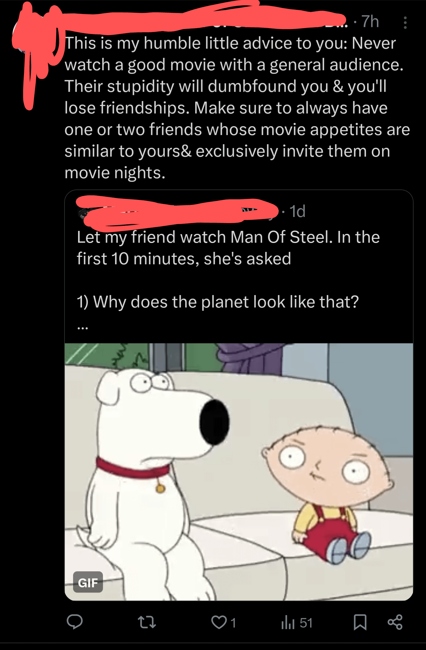 Only intelligent people can enjoy a good movie