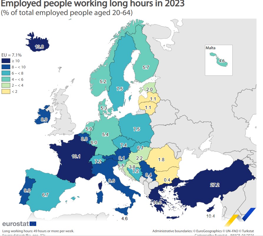 eurostat: οι έλληνες δουλεύουν περισσότερο απ’ όλους στην εε - πληρώνονται λιγότερα