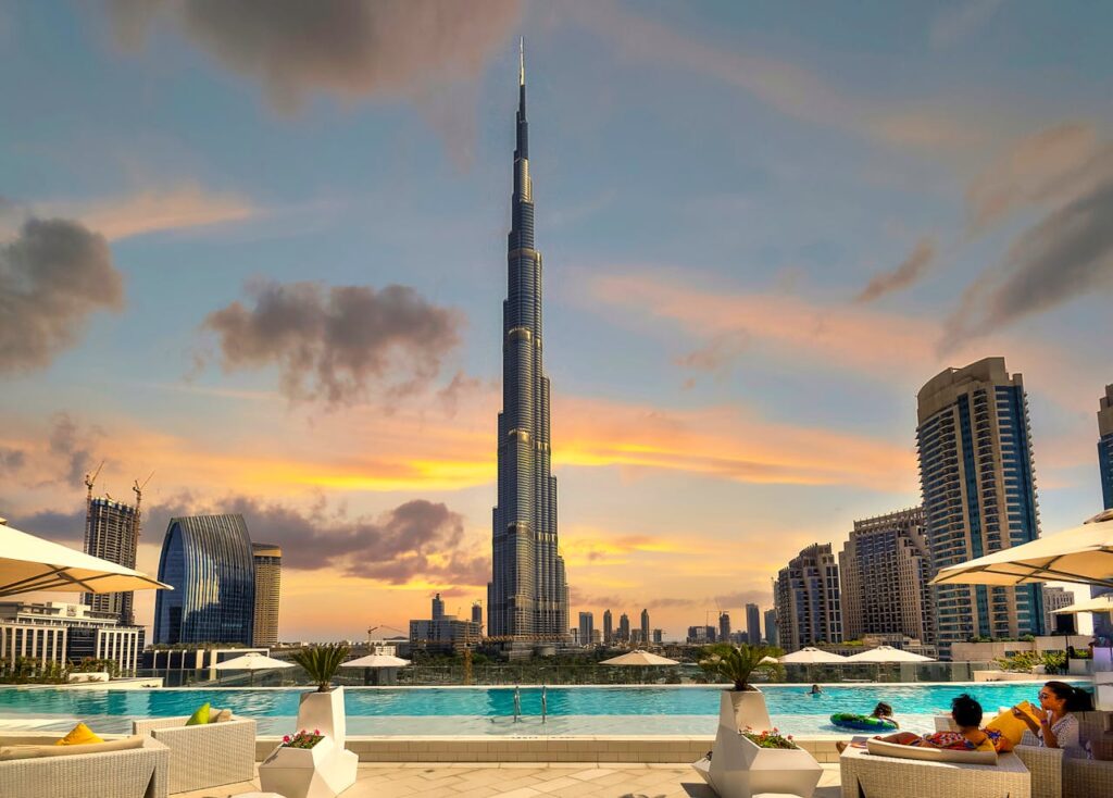 <p>Standing at over 828 meters, the Burj Khalifa in Dubai is the tallest building globally, showcasing cutting-edge engineering and design. Its observation decks offer panoramic views of the city and the surrounding desert.</p>