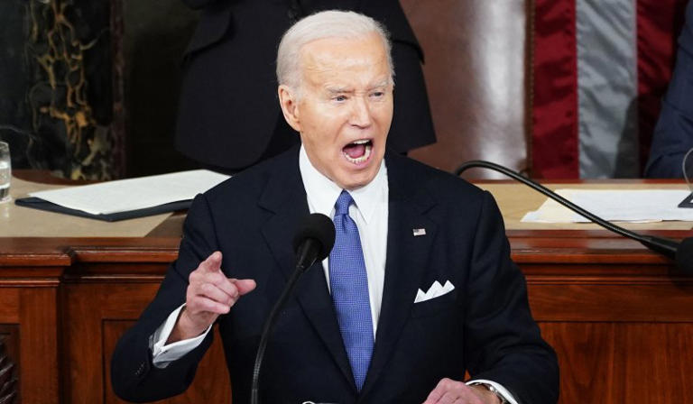 President Joe Biden delivers the State of the Union address to a joint session of Congress in the House Chamber of the U.S. Capitol in Washington, D.C., March 7, 2024.