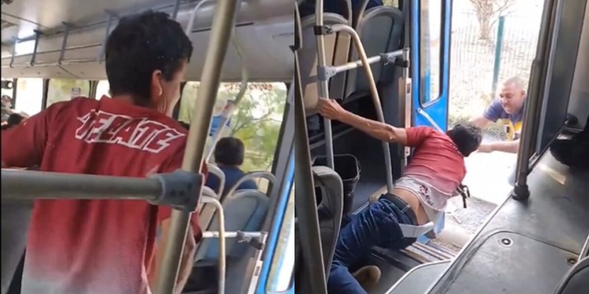 captan pelea de pasajeros en ruta urbana; hombre intentó sacar a usuario del camión | video
