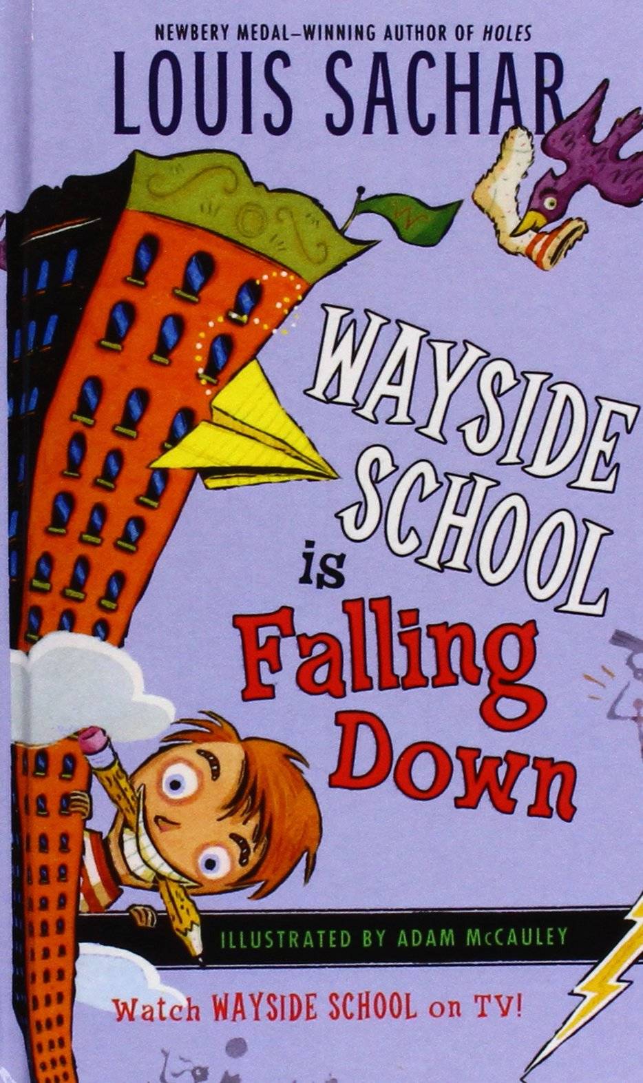 <p>The <i>Wayside School </i>series is about a school that was built <i>sideways </i>when the architect misread the blueprints, resulting in a wobbly 30-floor tower (minus floor 19 of course).</p> <p>The ridiculousness of the story only gets weirder when you meet the students who each have their own quirks. The stories promote creativity on the highest level—the 30th level, some might say.</p>