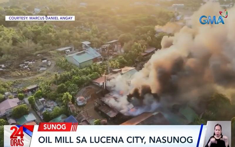 fire hits oil mill in lucena city, quezon