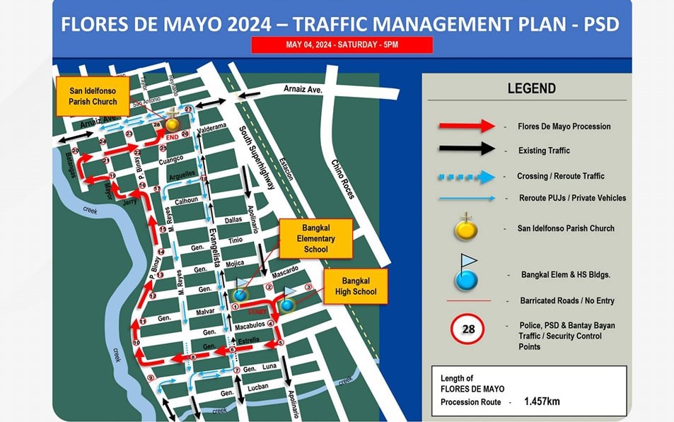 makati announces road closure, rerouting scheme for flores de mayo