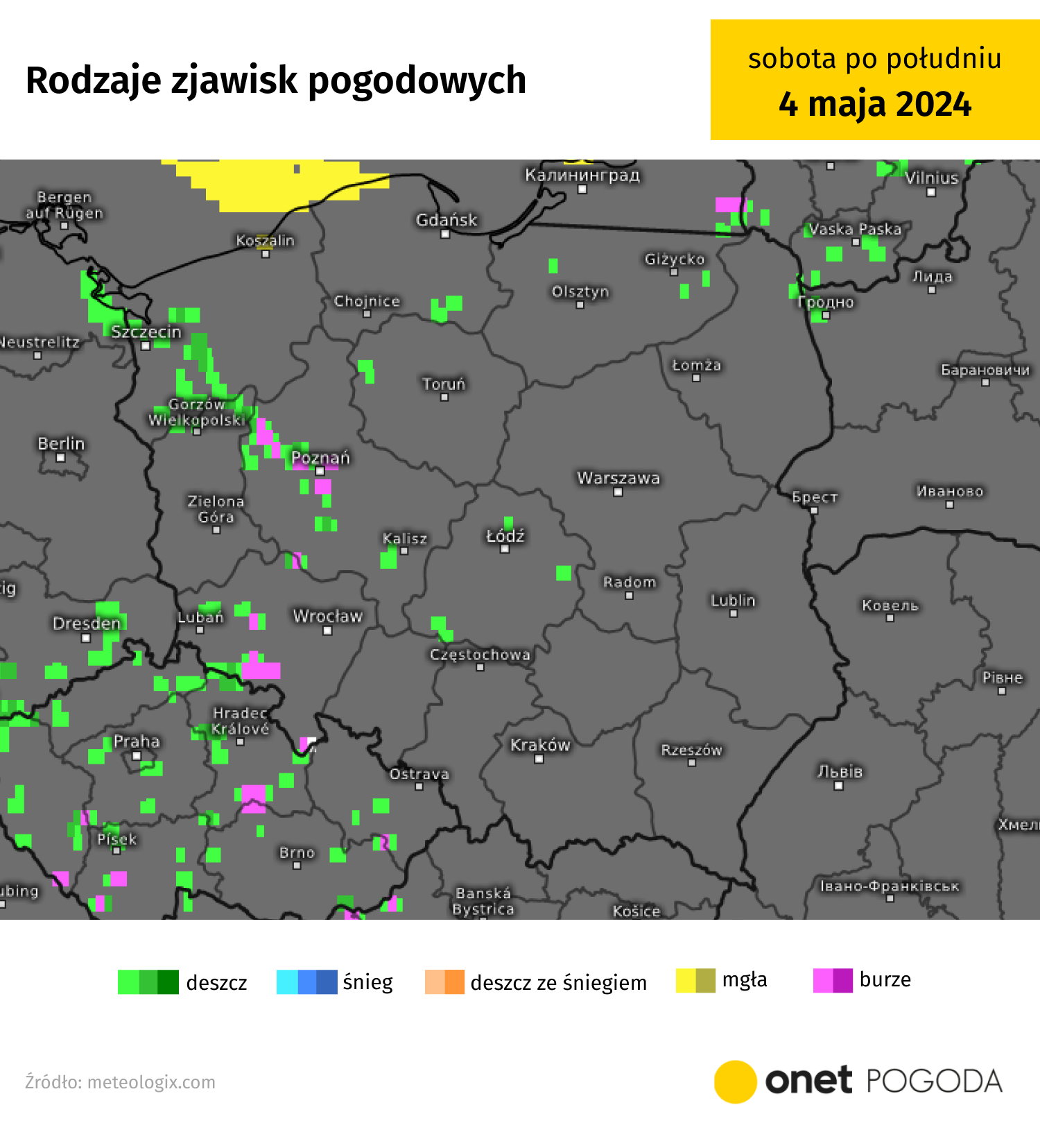 deszcze i burze opanują polskę. pod koniec majówki pogoda stanie się niebezpieczna