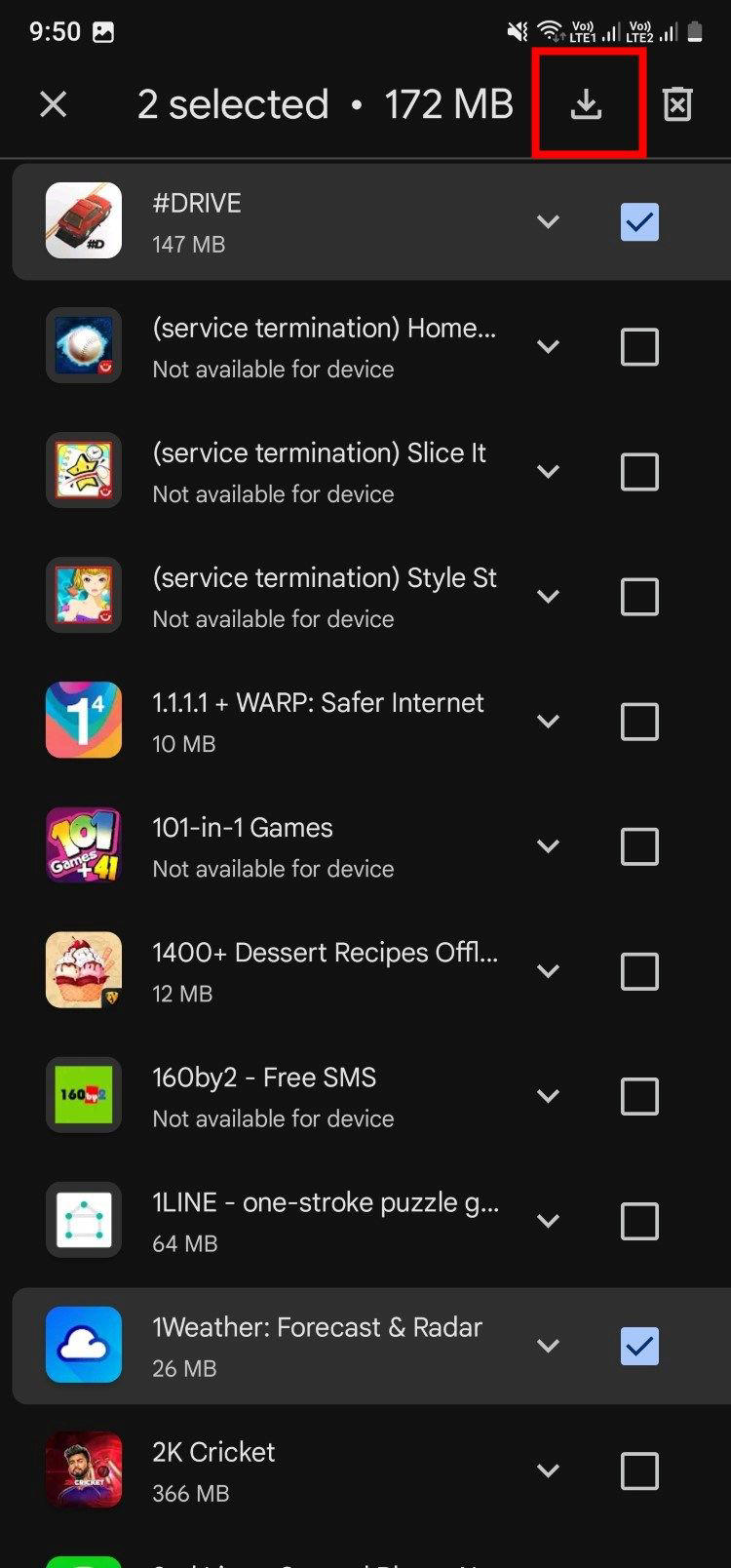 Select the deleted apps and download them in Google Play Store