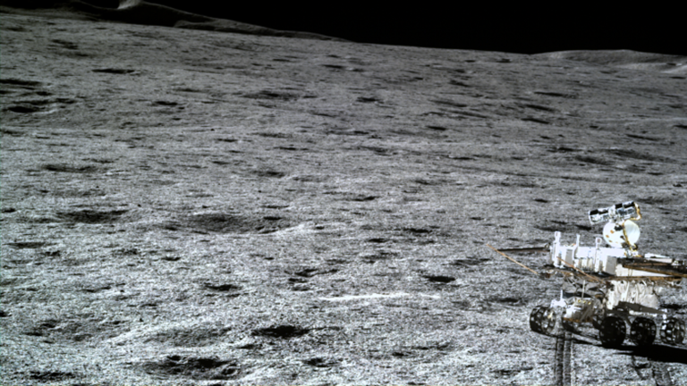 The far side of the moon, photographed by China's Chang'e-4 probe. Pic: CNSA/Techniques Spatiales